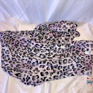 New Girls Justice Cheetah Pink Gray Leggings Size 16 w/ Pockets